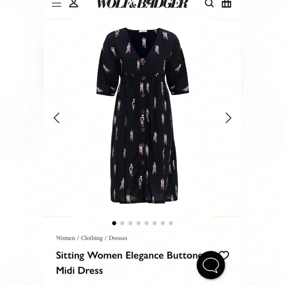 anou anou Sitting Women Elegance Buttons artsy 
Midi Dress New With Tag Size L - Picture 5 of 7